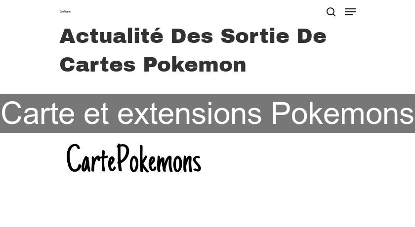 Carte et extensions Pokemons Carte et extensions Pokemons