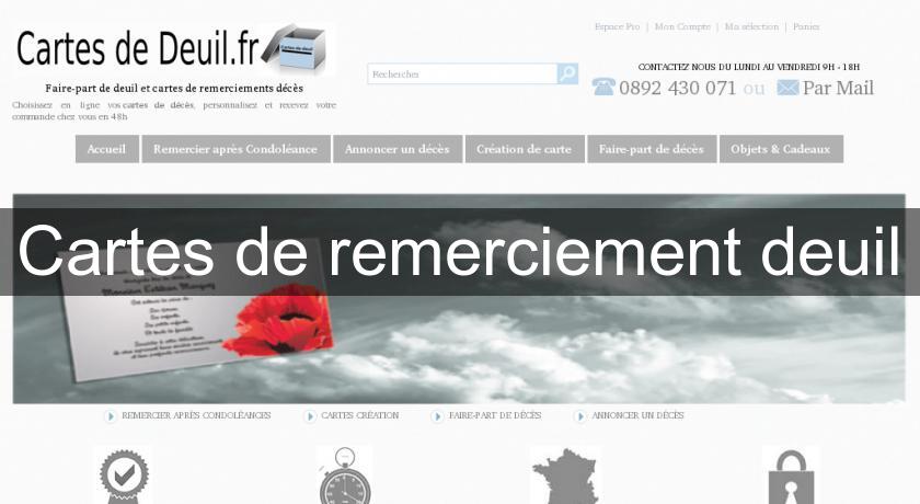 Cartes de remerciement deuil Cartes de remerciement deuil
