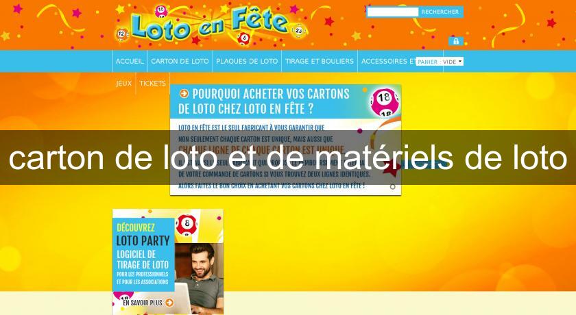 carton de loto et de matériels de loto