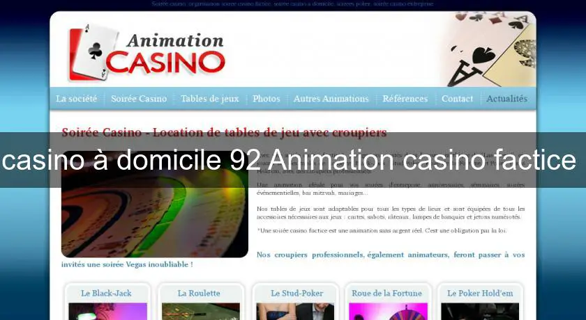 casino à domicile 92 Animation casino factice 