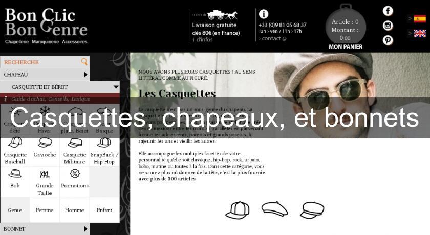 Casquettes, chapeaux, et bonnets Casquettes, chapeaux, et bonnets