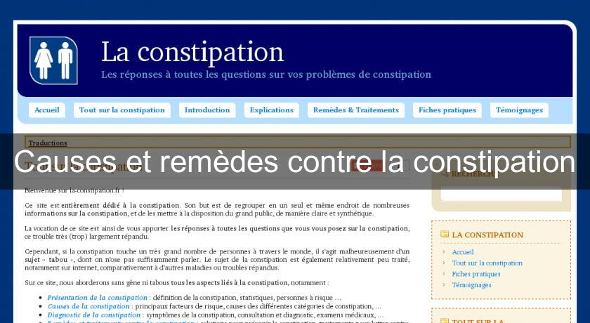 Causes et remèdes contre la constipation Causes et remèdes contre la constipation