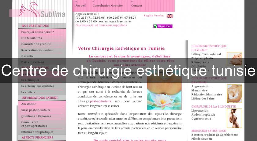 Centre de chirurgie esthétique tunisie