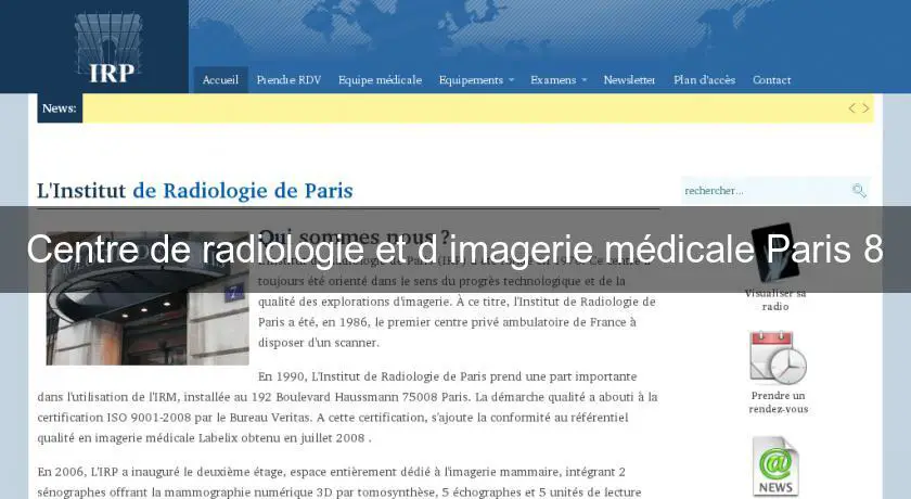 Centre de radiologie et d'imagerie médicale Paris 8