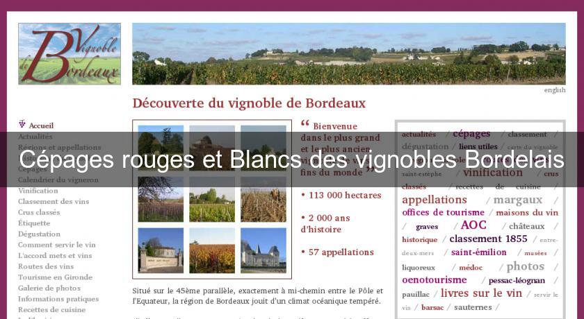 Cépages rouges et Blancs des vignobles Bordelais Cépages rouges et Blancs des vignobles Bordelais