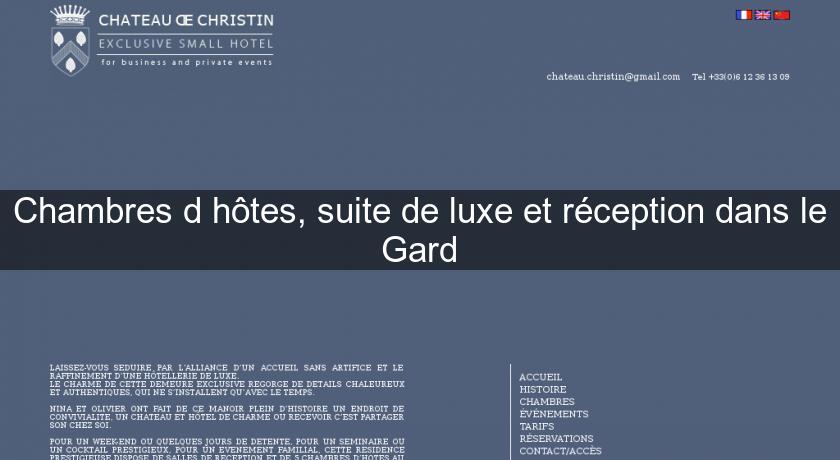 Chambres d'hôtes, suite de luxe et réception dans le Gard