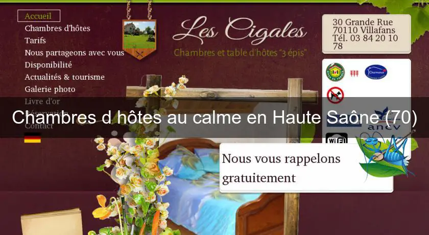 Chambres d'hôtes au calme en Haute Saône (70)