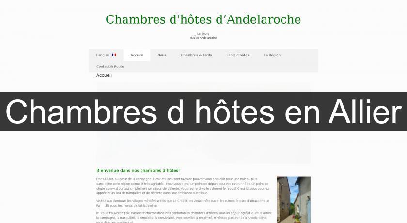 Chambres d'hôtes en Allier Chambres d'hôtes en Allier