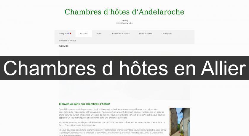 Chambres d'hôtes en Allier