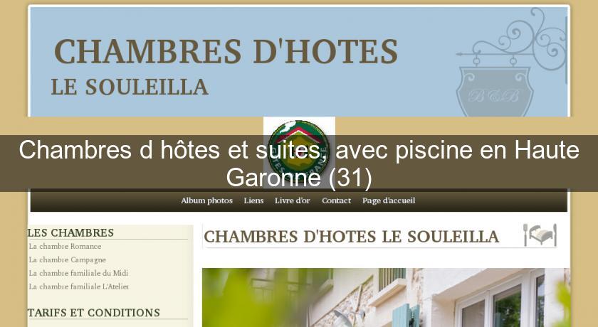 Chambres d'hôtes et suites, avec piscine en Haute Garonne (31)