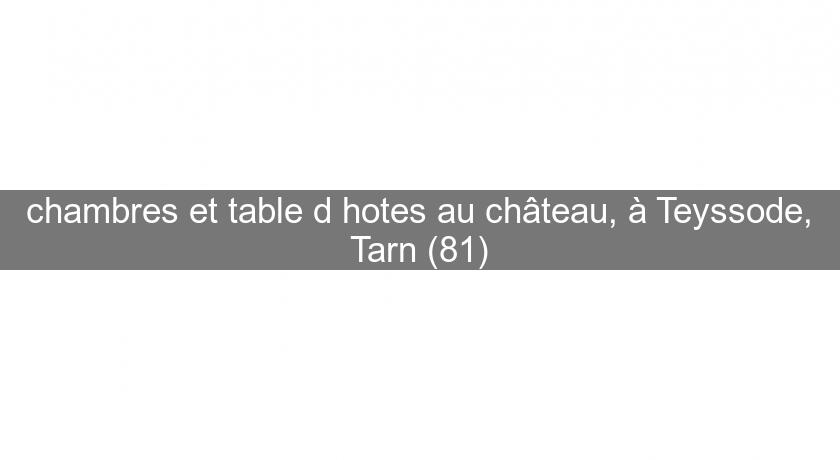 chambres et table d'hotes au château, à Teyssode, Tarn (81) chambres et table d'hotes au château, à Teyssode, Tarn (81)