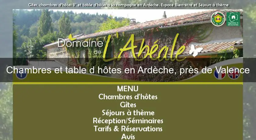 Chambres et table d'hôtes en Ardèche, près de Valence