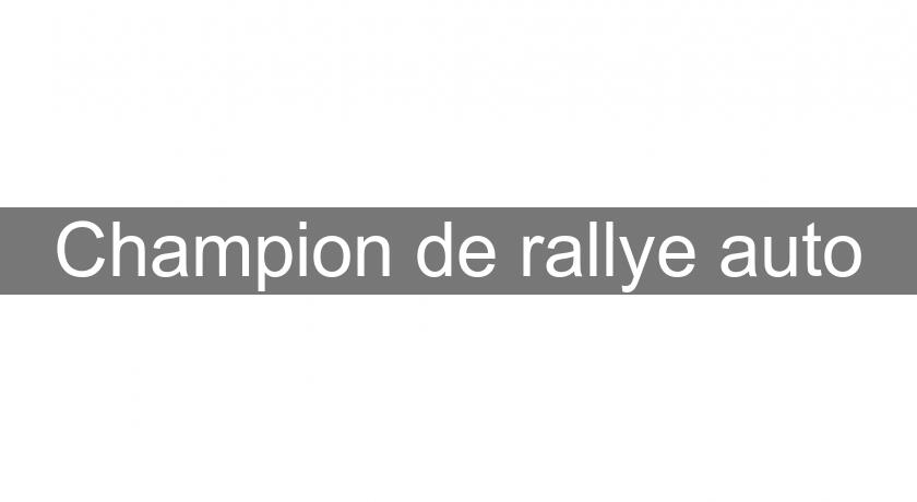 Champion de rallye auto Champion de rallye auto