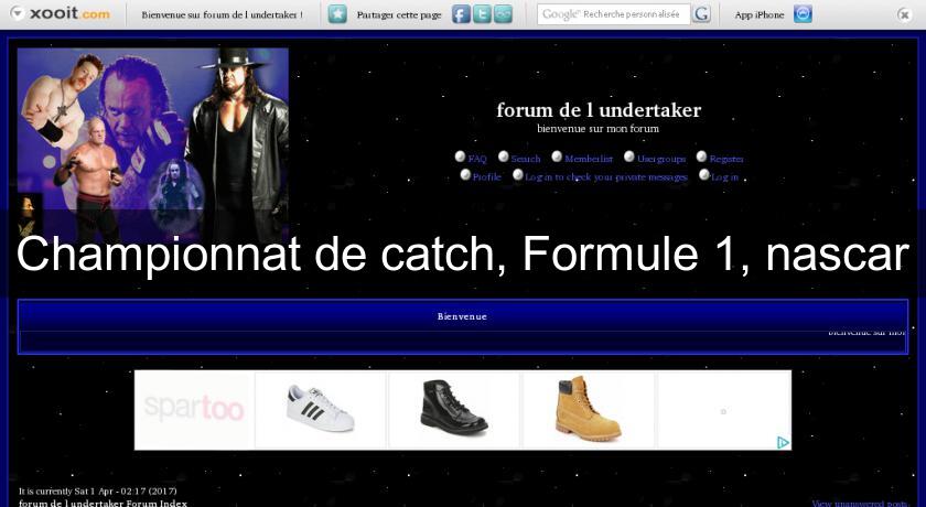 Championnat de catch, Formule 1, nascar Championnat de catch, Formule 1, nascar