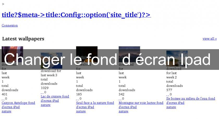 Changer le fond d'écran Ipad 