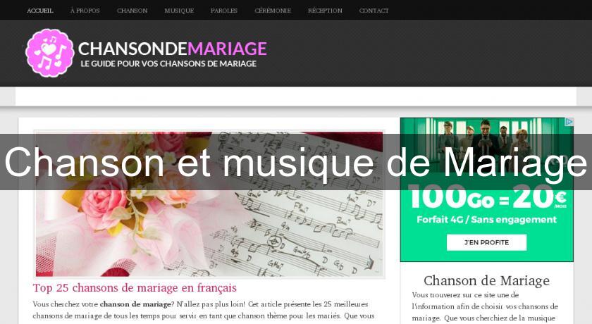 Chanson et musique de Mariage Chanson et musique de Mariage