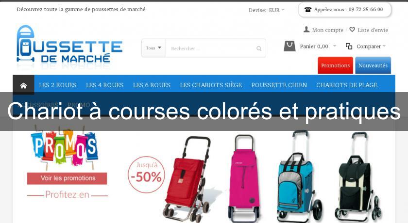 Chariot à courses colorés et pratiques Chariot à courses colorés et pratiques