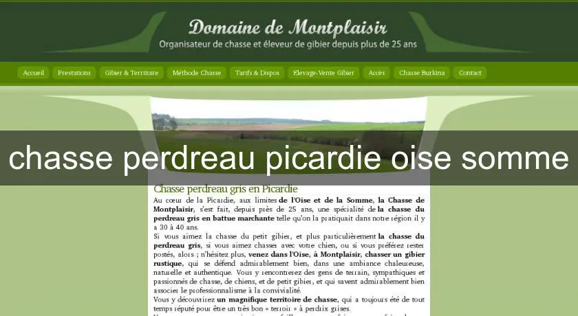 chasse perdreau picardie oise somme