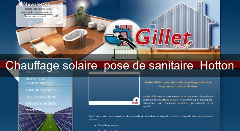 Chauffage solaire pose de sanitaire Hotton Chauffage solaire pose de sanitaire Hotton