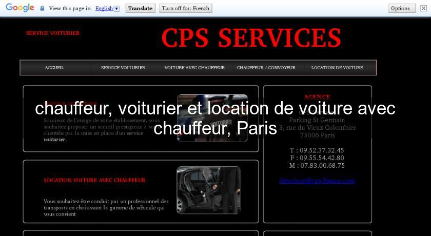 chauffeur, voiturier et location de voiture avec chauffeur, Paris