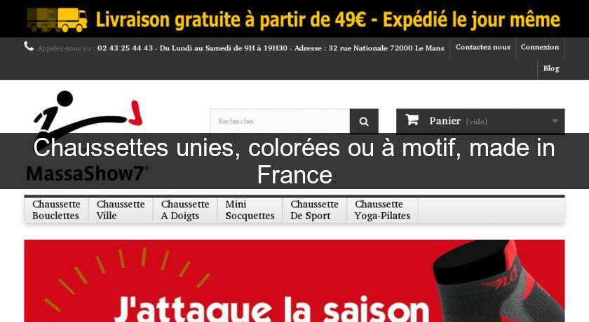 Chaussettes unies, colorées ou à motif, made in France Chaussettes unies, colorées ou à motif, made in France