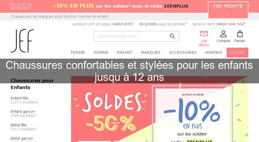 Chaussures confortables et stylées pour les enfants jusqu'à 12 ans