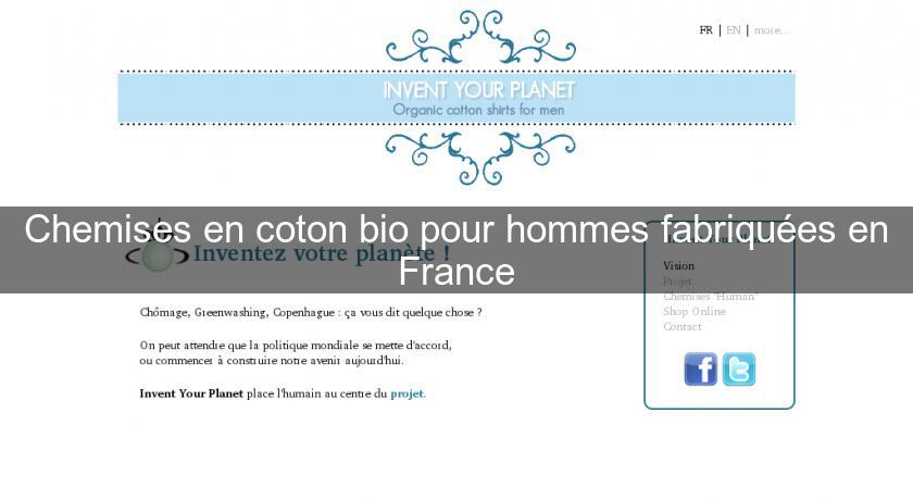 Chemises en coton bio pour hommes fabriquées en France Chemises en coton bio pour hommes fabriquées en France
