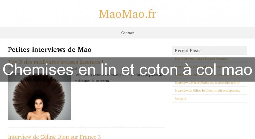 Chemises en lin et coton à col mao