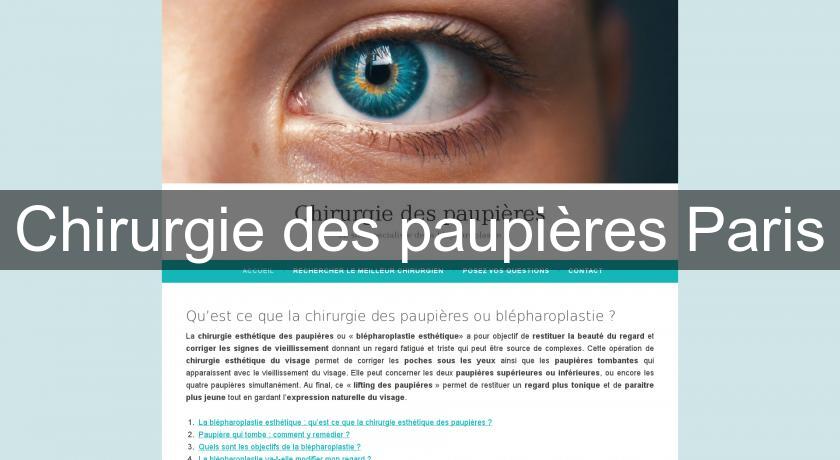 Chirurgie des paupières Paris