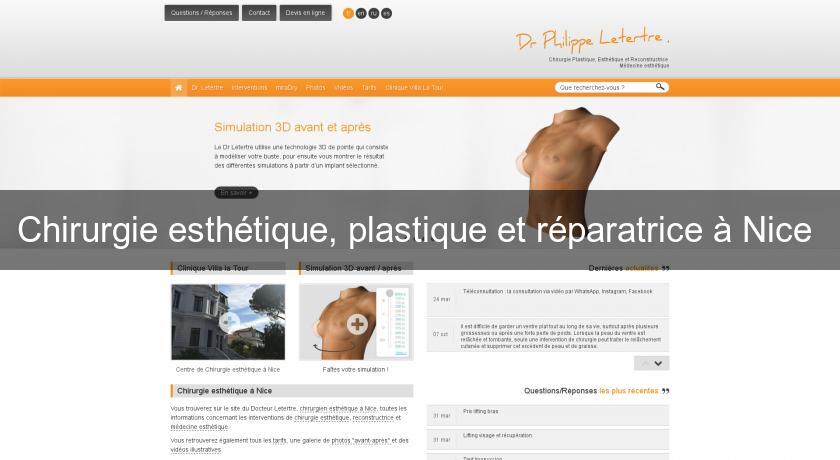 Chirurgie esthétique, plastique et réparatrice à Nice 