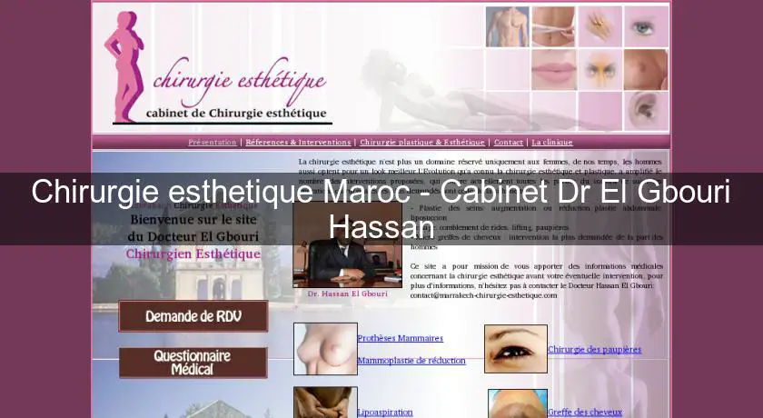 Chirurgie esthetique Maroc - Cabinet Dr El Gbouri Hassan