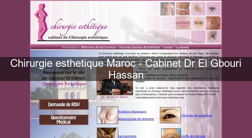 Chirurgie esthetique Maroc - Cabinet Dr El Gbouri Hassan Chirurgie esthetique Maroc - Cabinet Dr El Gbouri Hassan