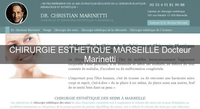 CHIRURGIE ESTHETIQUE MARSEILLE Docteur Marinetti
