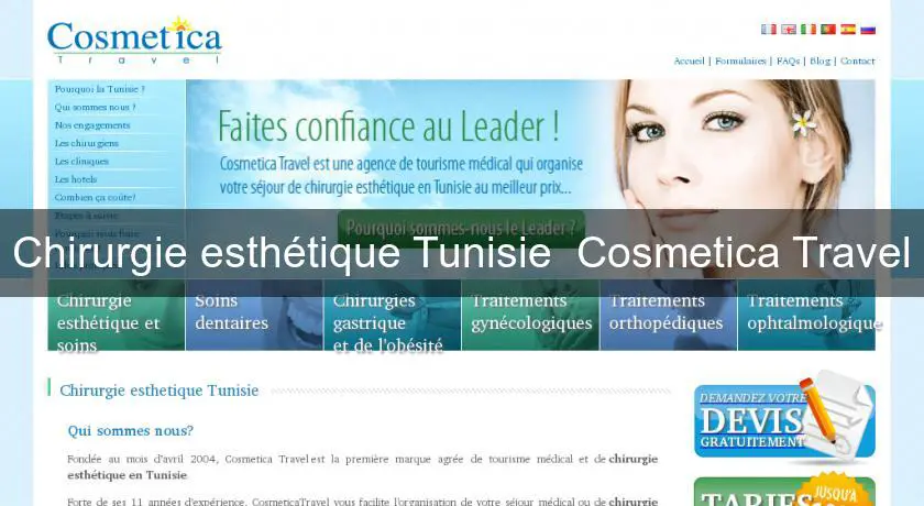 Chirurgie esthétique Tunisie  Cosmetica Travel