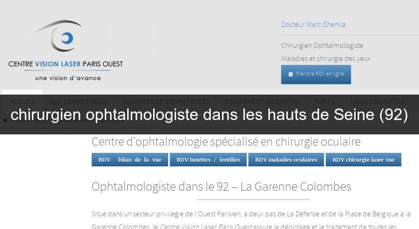 chirurgien ophtalmologiste dans les hauts de Seine (92)