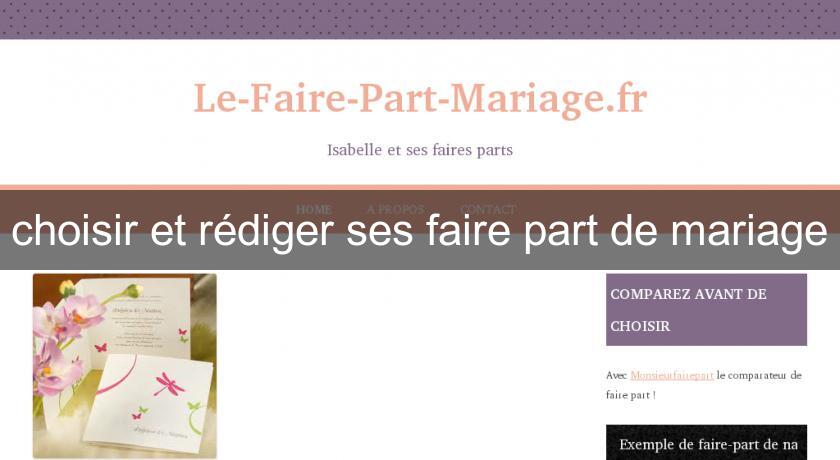 choisir et rédiger ses faire part de mariage