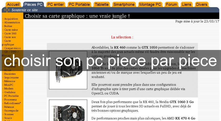 choisir son pc piece par piece choisir son pc piece par piece
