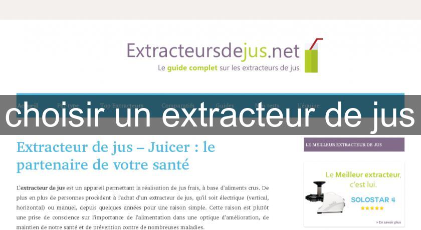 choisir un extracteur de jus