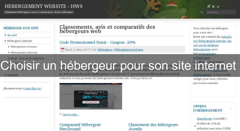 Choisir un hébergeur pour son site internet Choisir un hébergeur pour son site internet