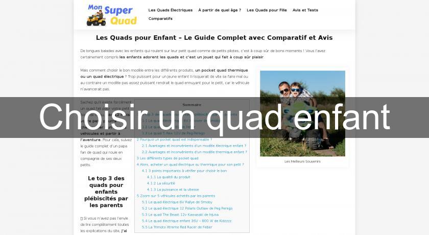 Choisir un quad enfant Choisir un quad enfant