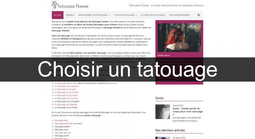 Choisir un tatouage Choisir un tatouage