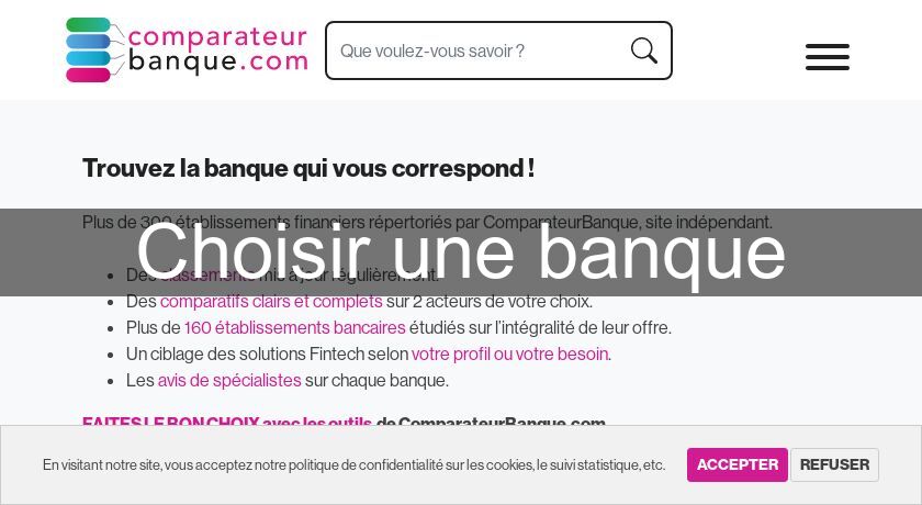 Choisir une banque Choisir une banque