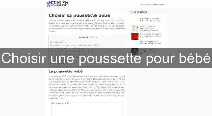 Choisir une poussette pour bébé