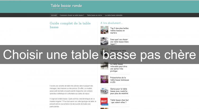 Choisir une table basse pas chère