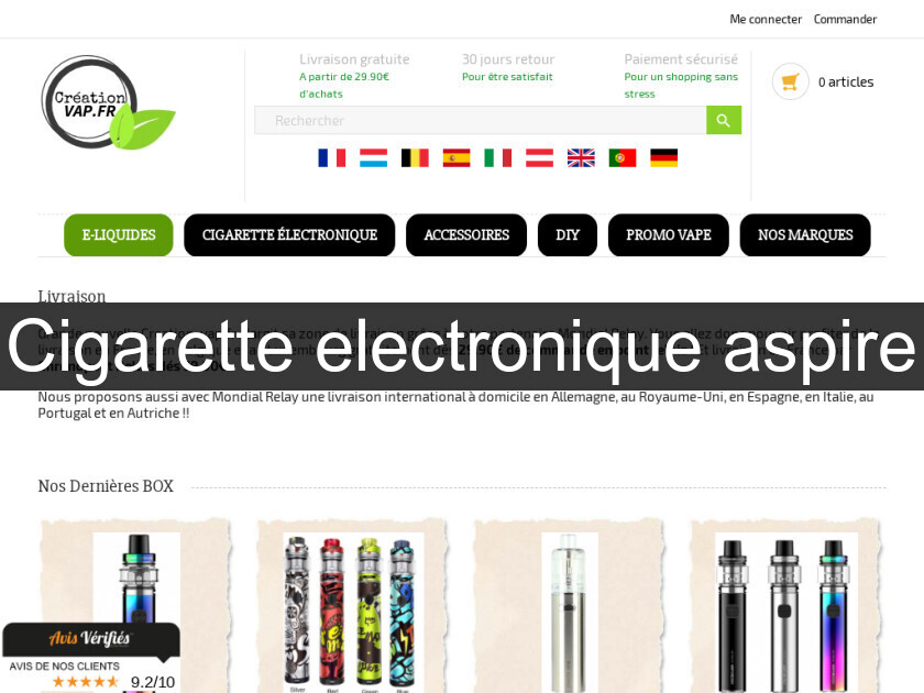 Cigarette electronique aspire