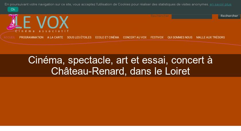 Cinéma, spectacle, art et essai, concert à Château-Renard, dans le Loiret Cinéma, spectacle, art et essai, concert à Château-Renard, dans le Loiret