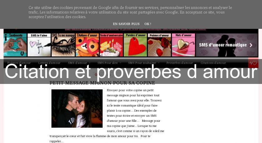 Citation et proverbes d'amour Citation et proverbes d'amour