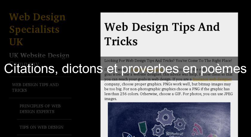 Citations, dictons et proverbes en poèmes Citations, dictons et proverbes en poèmes