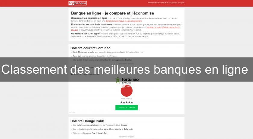 Classement des meilleures banques en ligne Classement des meilleures banques en ligne