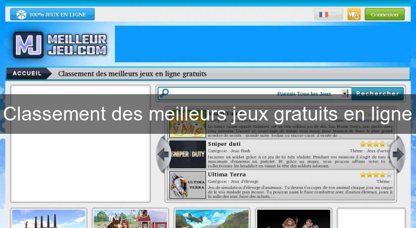 Classement des meilleurs jeux gratuits en ligne Classement des meilleurs jeux gratuits en ligne